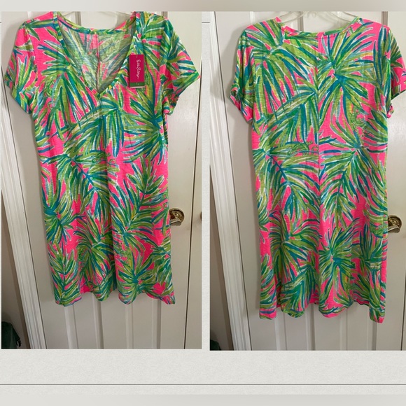 LILLY PULITZER Jessica Dress NWT Size Large Tiki Pink - Picture 9 of 11